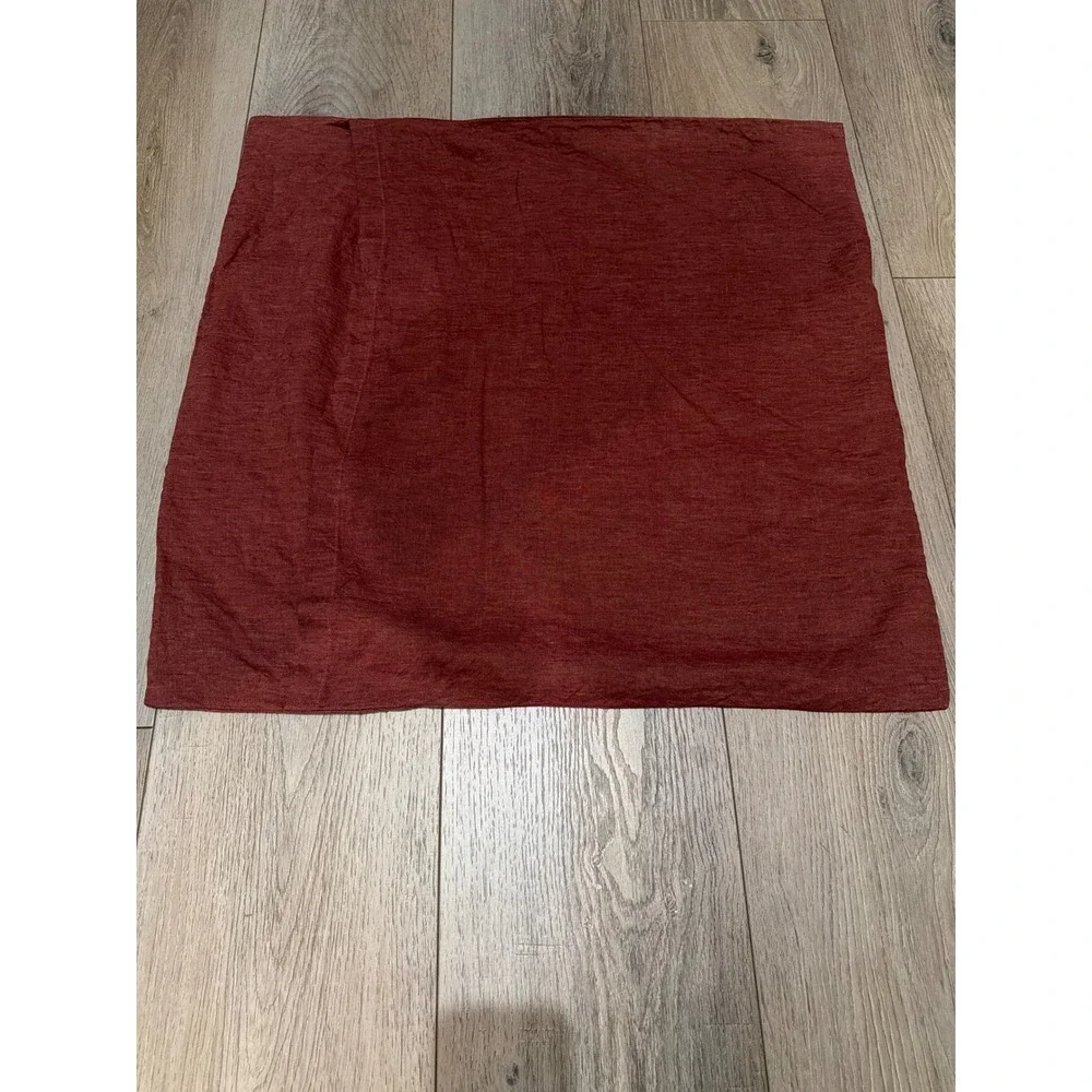 Pottery Barn Burgundy AUBURN Textured Linen Blend Square Pillow Cover 25.5X25.5